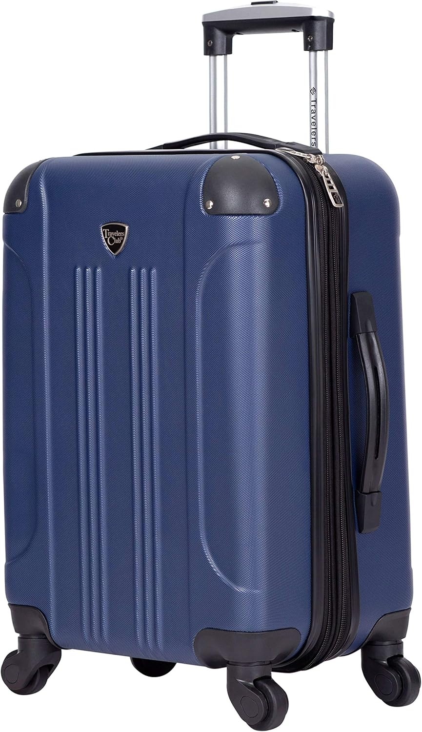 image:imageTravelers Club Chicago Hardside Expandable Spinner Luggage Apple Butter 5 Piece SetNavy Blue