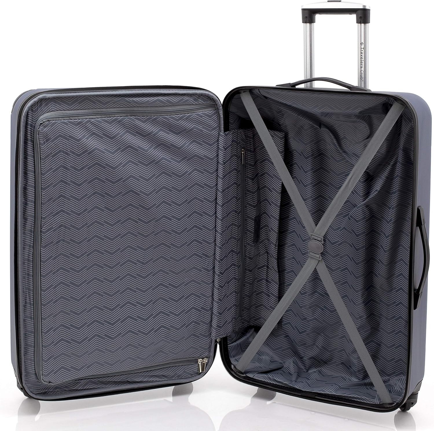 image:imageTravelers Club Chicago Hardside Expandable Spinner Luggage Apple Butter 5 Piece SetNavy Blue