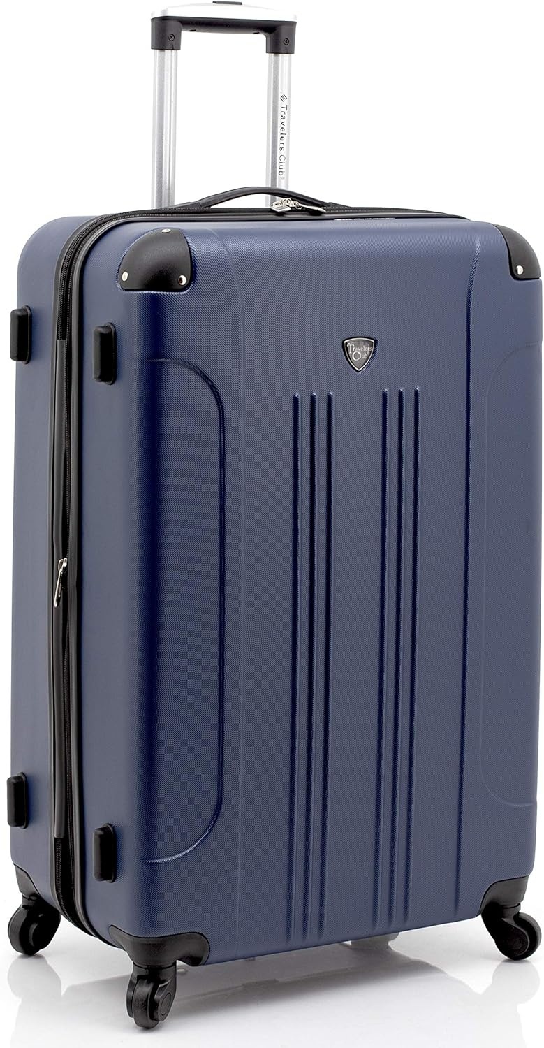 image:imageTravelers Club Chicago Hardside Expandable Spinner Luggage Apple Butter 5 Piece SetNavy Blue