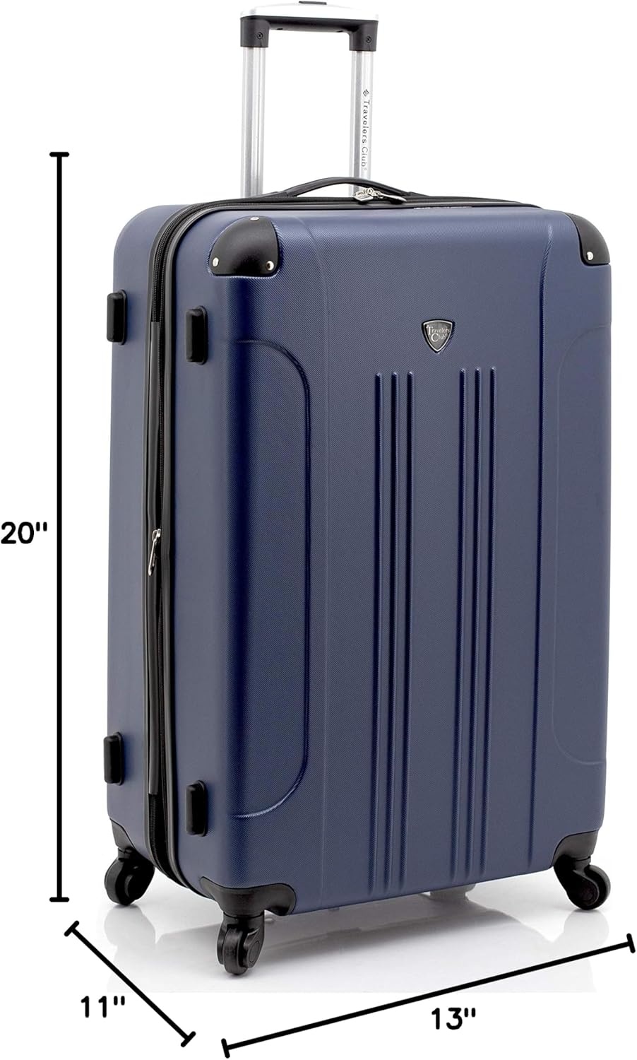 image:imageTravelers Club Chicago Hardside Expandable Spinner Luggage Apple Butter 5 Piece SetNavy Blue