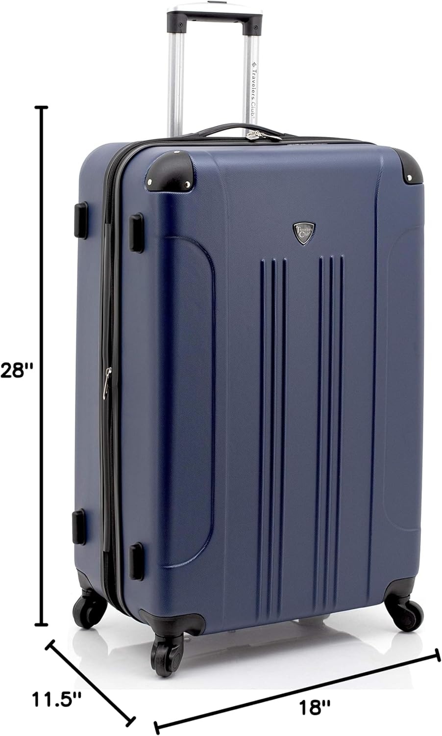 image:imageTravelers Club Chicago Hardside Expandable Spinner Luggage Apple Butter 5 Piece SetNavy Blue