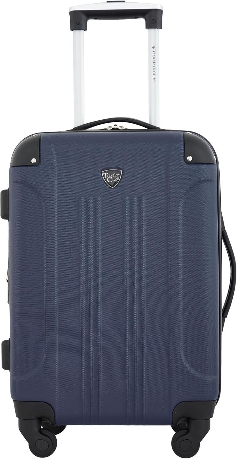 image:imageTravelers Club Chicago Hardside Expandable Spinner Luggage Apple Butter 5 Piece SetNavy Blue