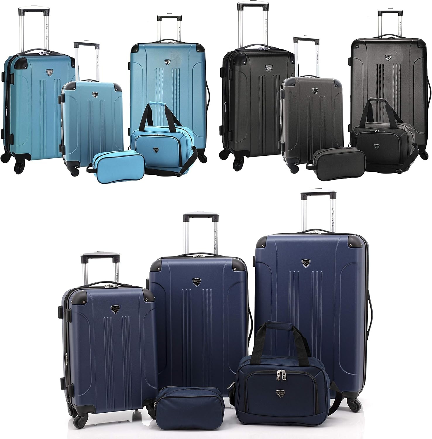 image:imageTravelers Club Chicago Hardside Expandable Spinner Luggage Apple Butter 5 Piece SetTeal