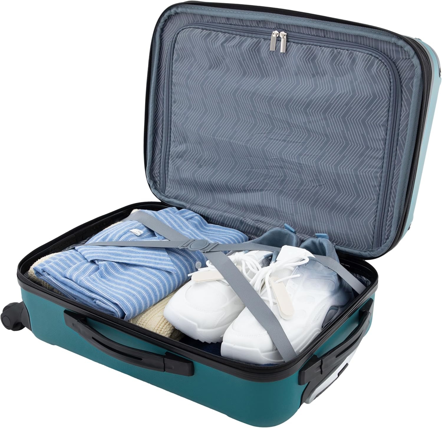 image:imageTravelers Club Chicago Hardside Expandable Spinner Luggage Apple Butter 5 Piece SetTeal
