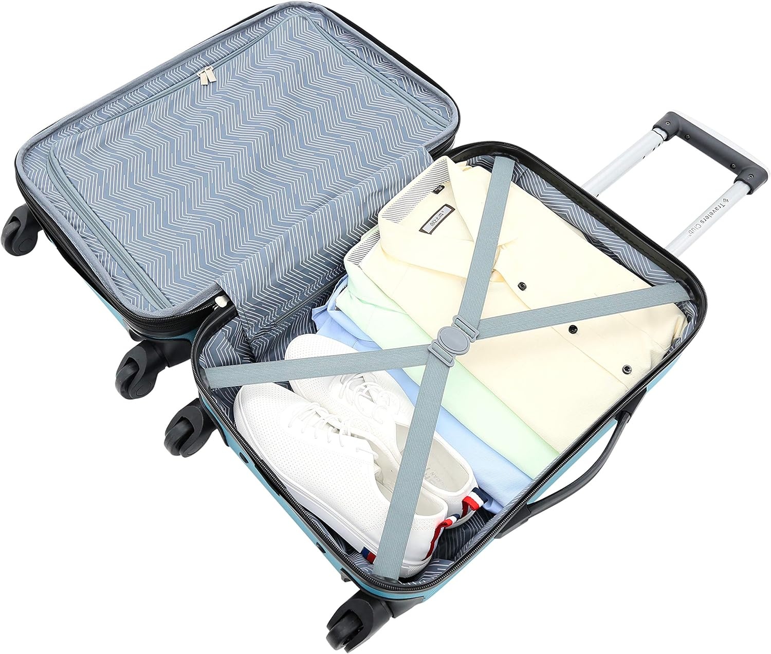 image:imageTravelers Club Chicago Hardside Expandable Spinner Luggage Apple Butter 5 Piece SetTeal