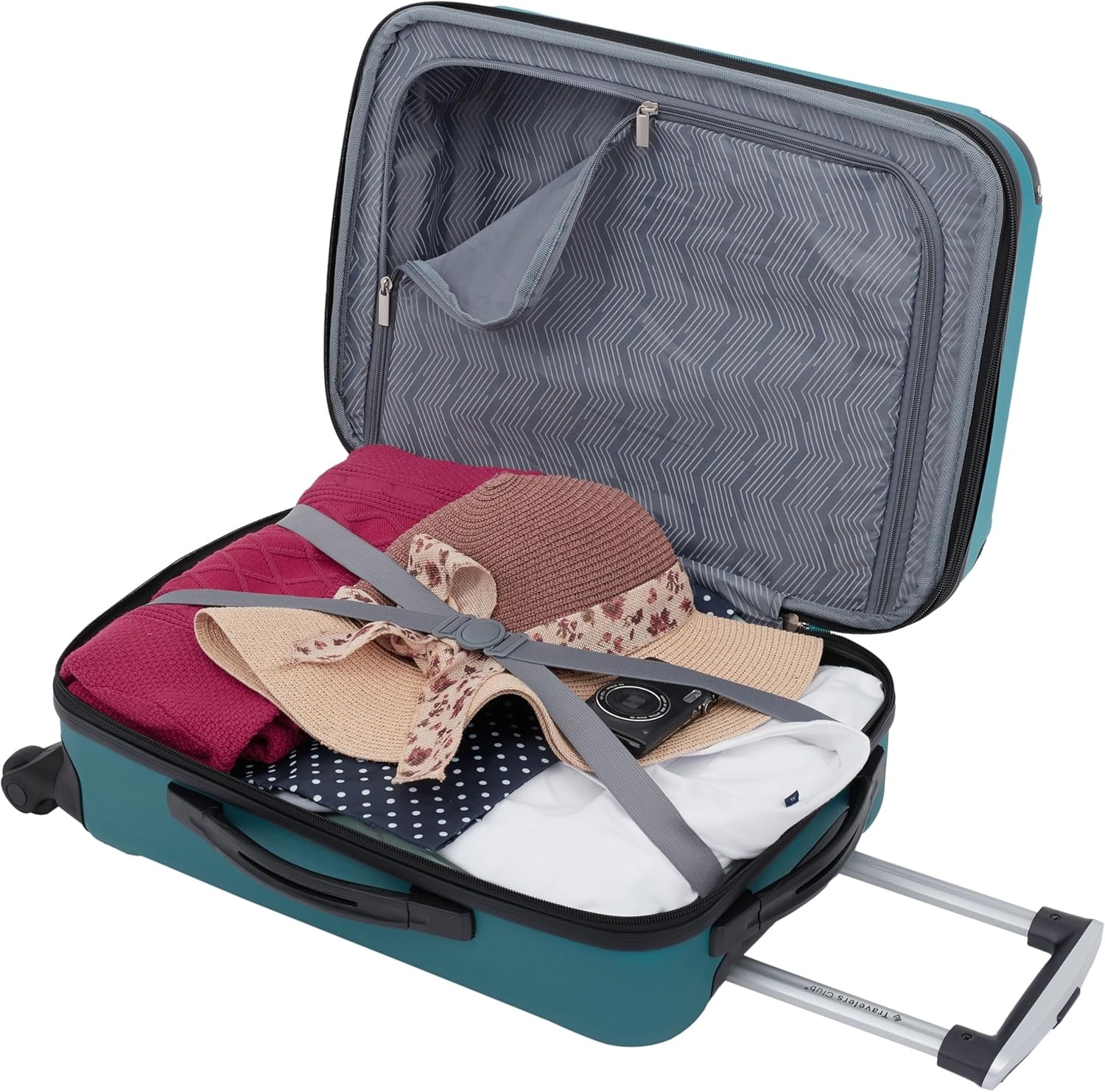 image:imageTravelers Club Chicago Hardside Expandable Spinner Luggage Apple Butter 5 Piece SetTeal