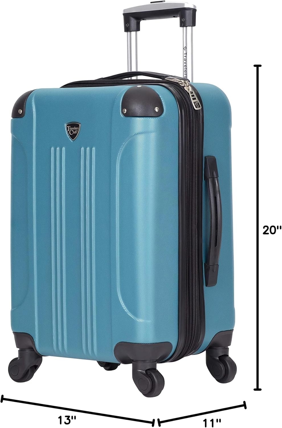 image:imageTravelers Club Chicago Hardside Expandable Spinner Luggage Apple Butter 5 Piece SetTeal