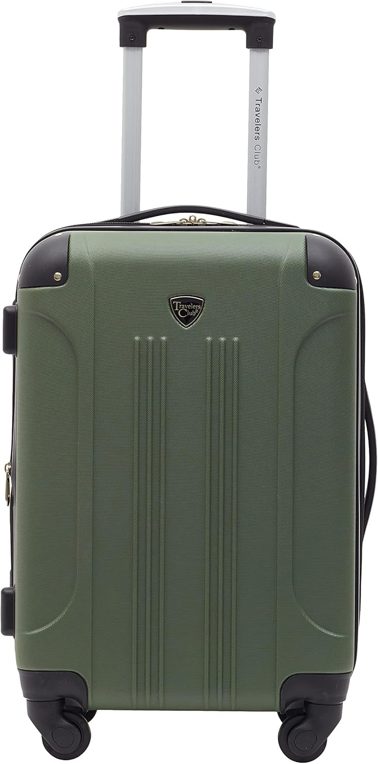image:imageTravelers Club Chicago Hardside Expandable Spinner Luggage Apple Butter 5 Piece SetThyme Green