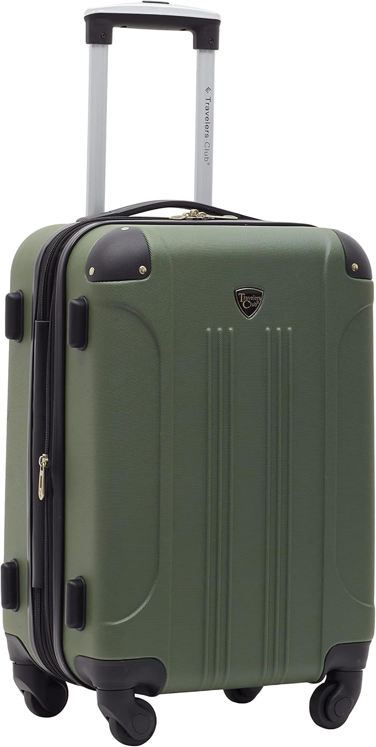 image:imageTravelers Club Chicago Hardside Expandable Spinner Luggage Apple Butter 5 Piece SetThyme Green