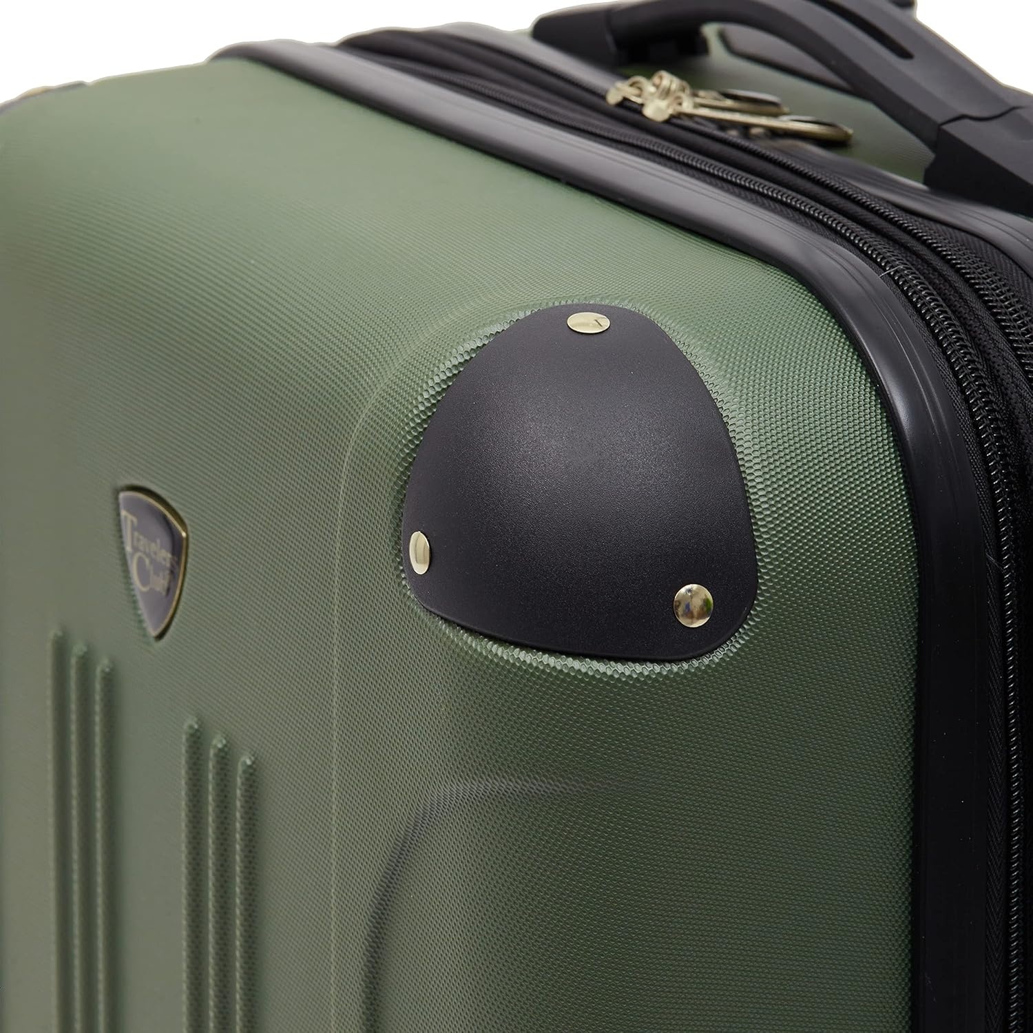 image:imageTravelers Club Chicago Hardside Expandable Spinner Luggage Apple Butter 5 Piece SetThyme Green