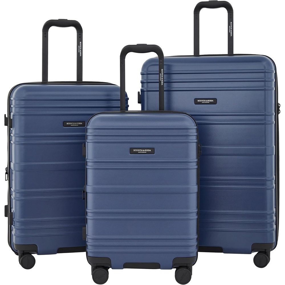 image:imageSCOTCH amp SODA Rotterdam Expandable Hardside Luggage Travertine 3 Piece SetOcean Blue