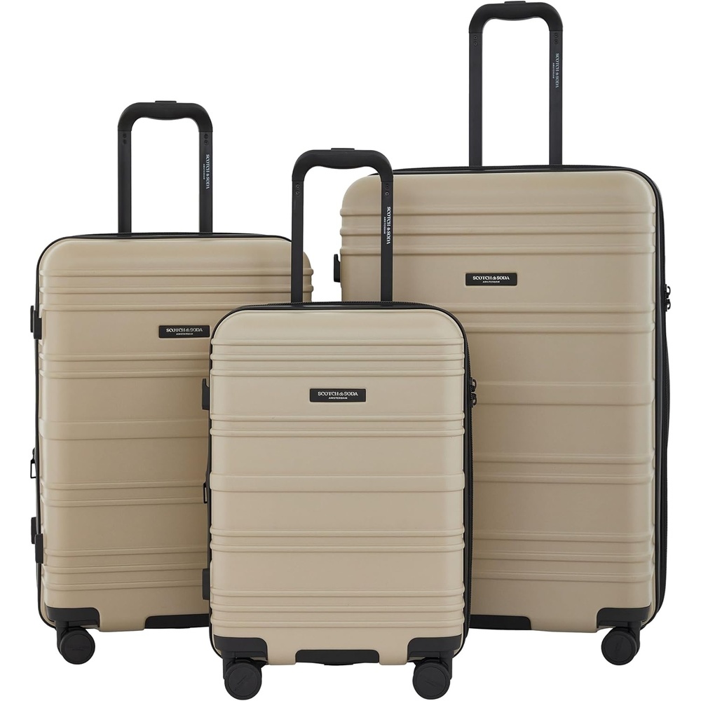 image:imageSCOTCH amp SODA Rotterdam Expandable Hardside Luggage Travertine 3 Piece SetTravertine