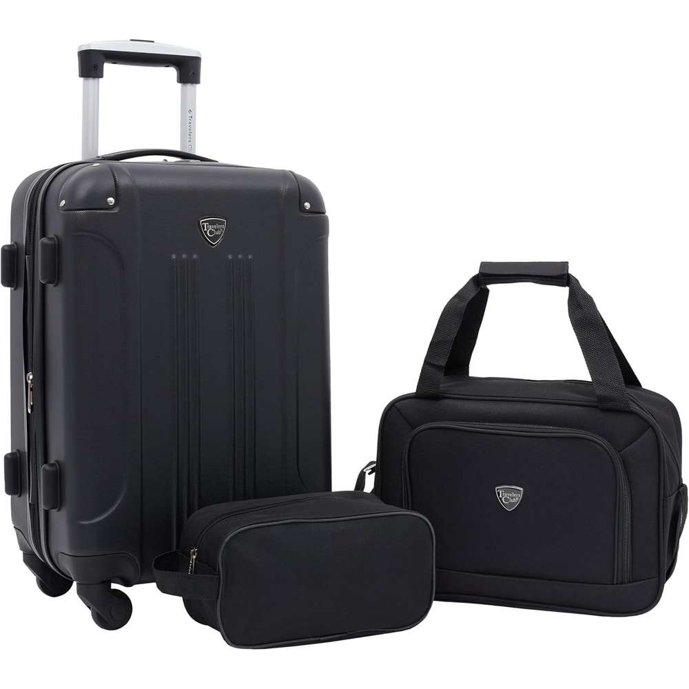 image:imageTravelers Club Chicago Hardside Expandable Spinner Luggage Apple Butter 5 Piece SetBlack