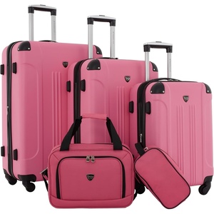 image:imageTravelers Club Chicago Hardside Expandable Spinner Luggage Apple Butter 5 Piece SetHot Pink