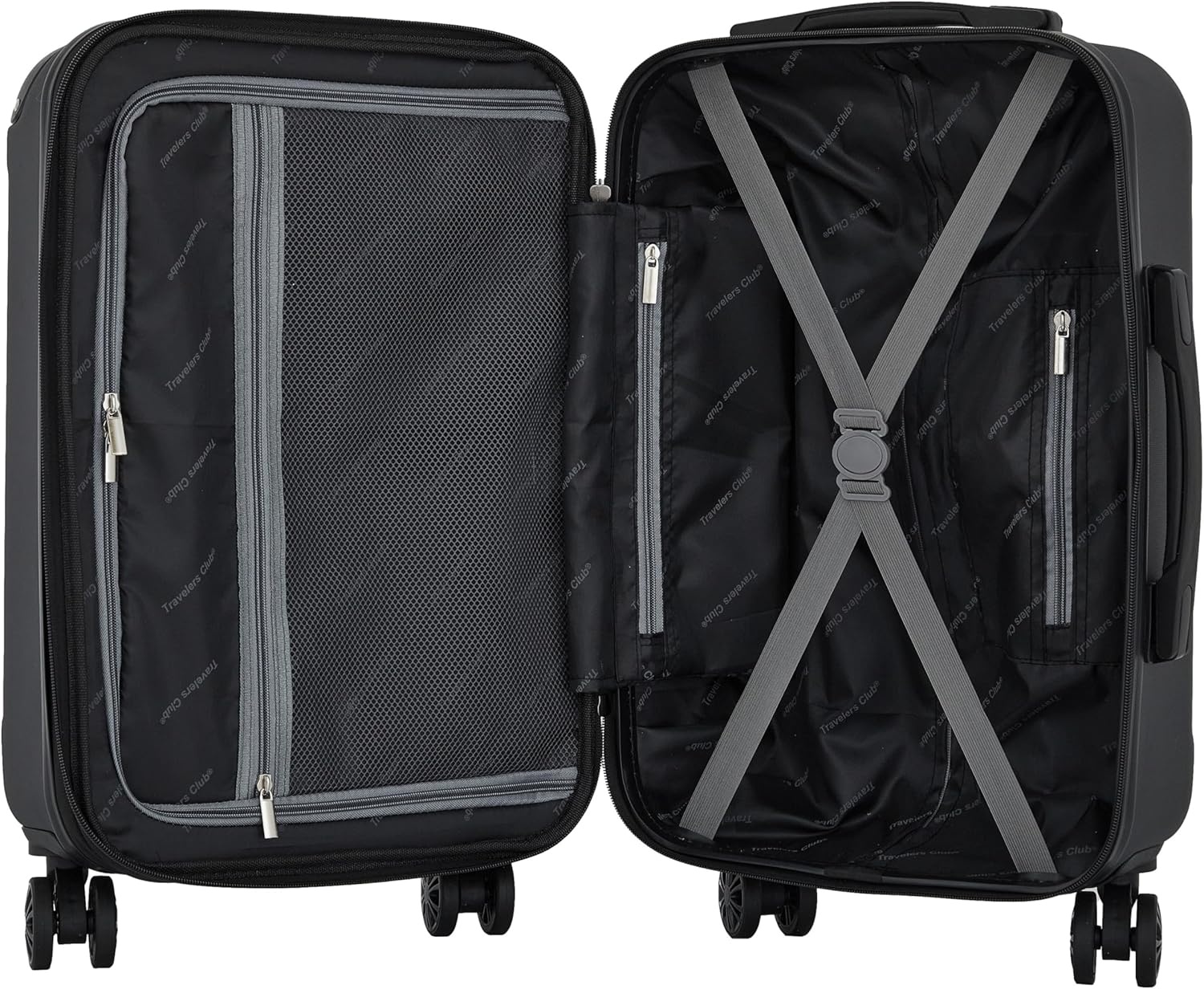 image:imageTravelers Club Chicago Plus Hardside Luggage Mauve 20 CarryOnBlack