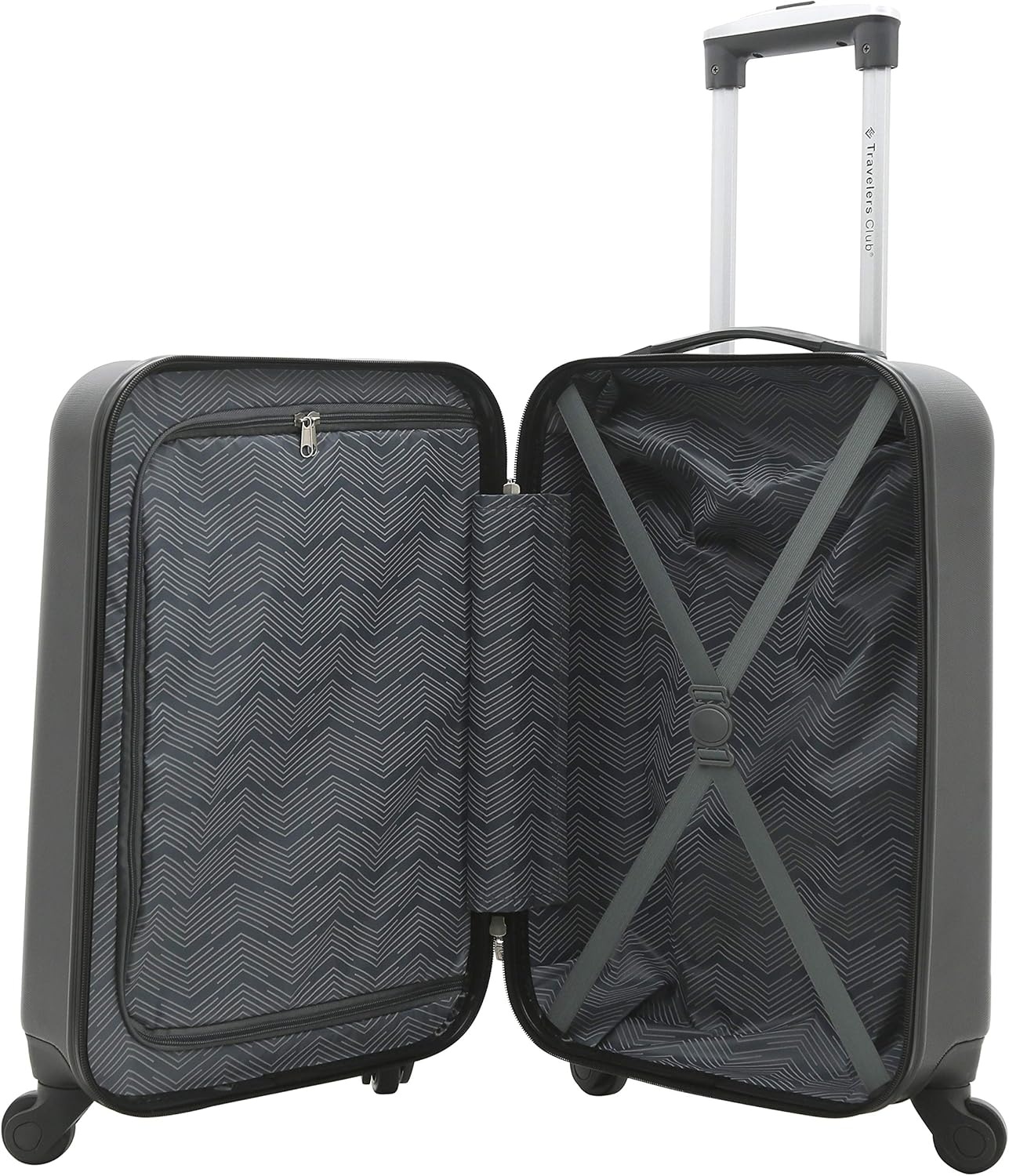 image:imageTravelers Club Cosmo Luggage Silver2 Piece Set 2820Black
