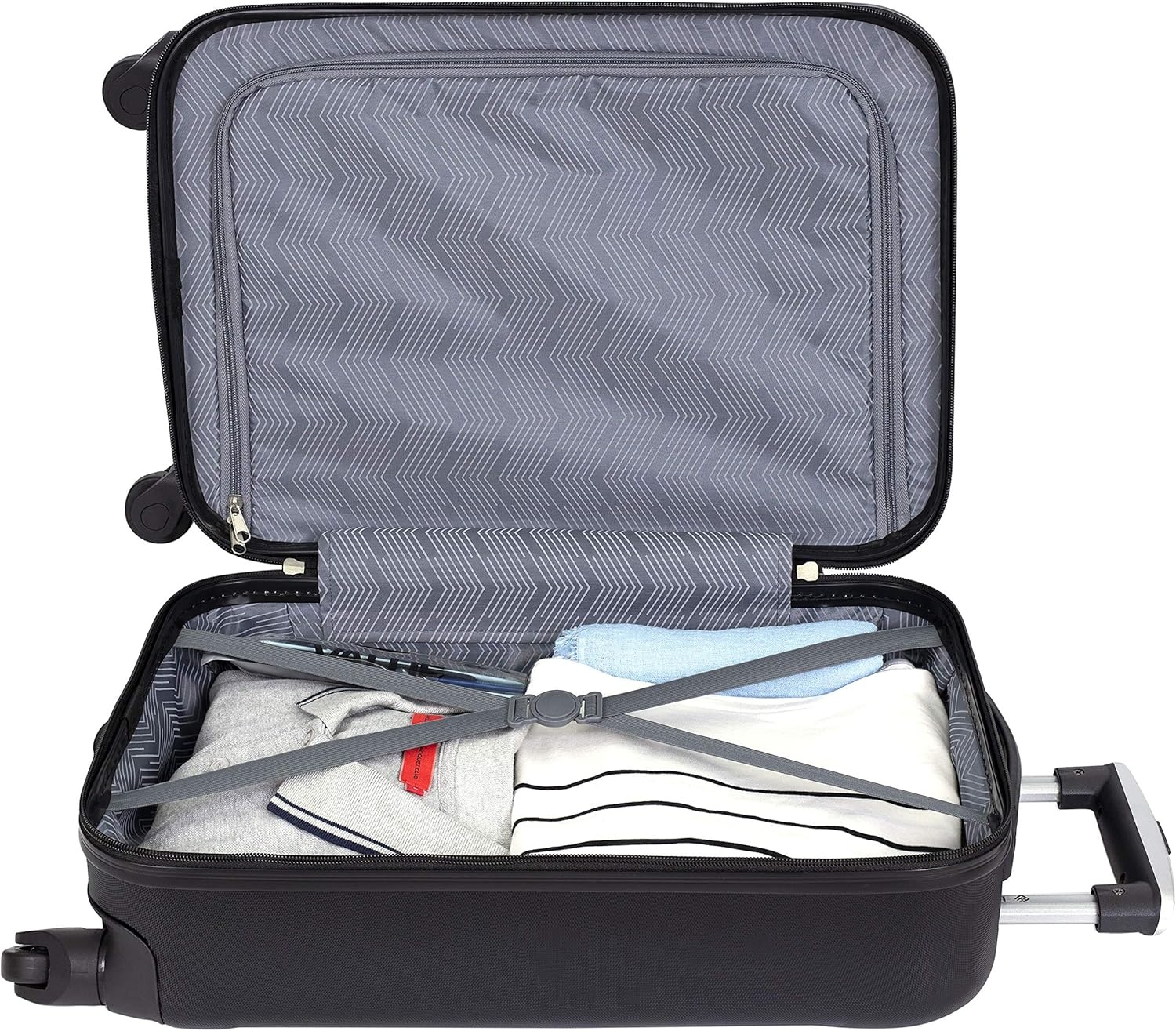 image:imageTravelers Club Cosmo Luggage Silver2 Piece Set 2820Black