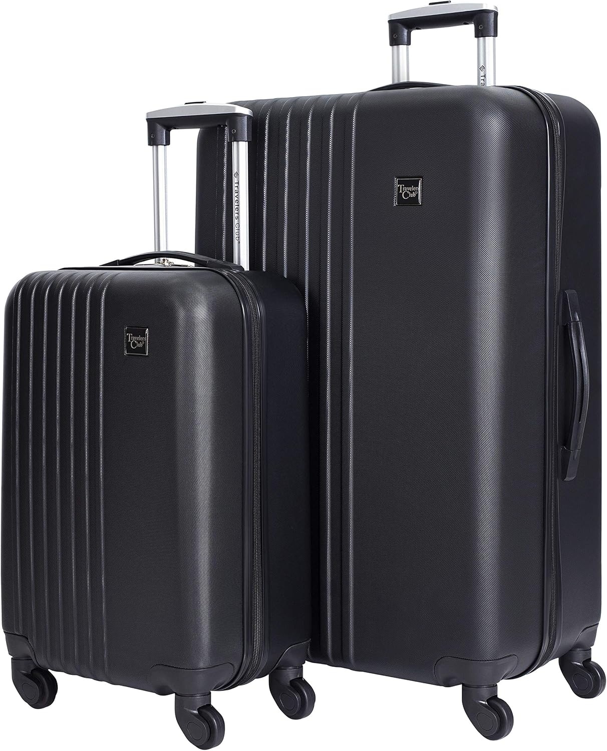 image:imageTravelers Club Cosmo Luggage Silver2 Piece Set 2820Black