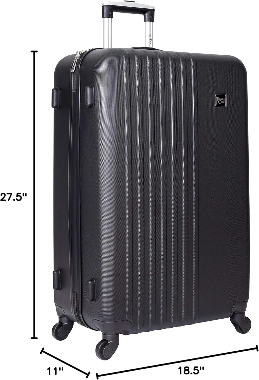 image:imageTravelers Club Cosmo Luggage Silver2 Piece Set 2820Black