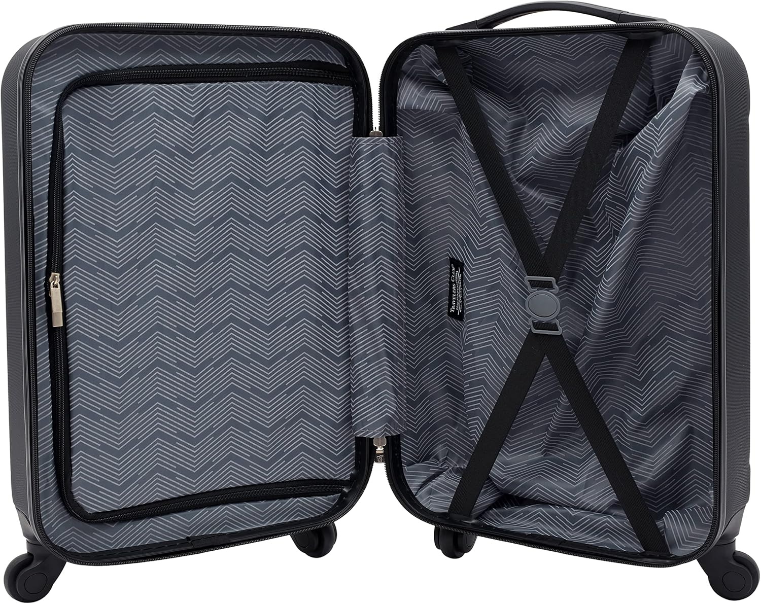 image:imageTravelers Club Cosmo Luggage Silver2 Piece Set 2820Black