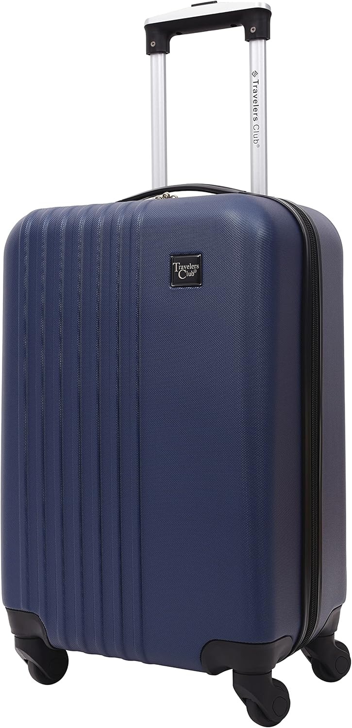 image:imageTravelers Club Cosmo Luggage Silver2 Piece Set 2820Navy Blue