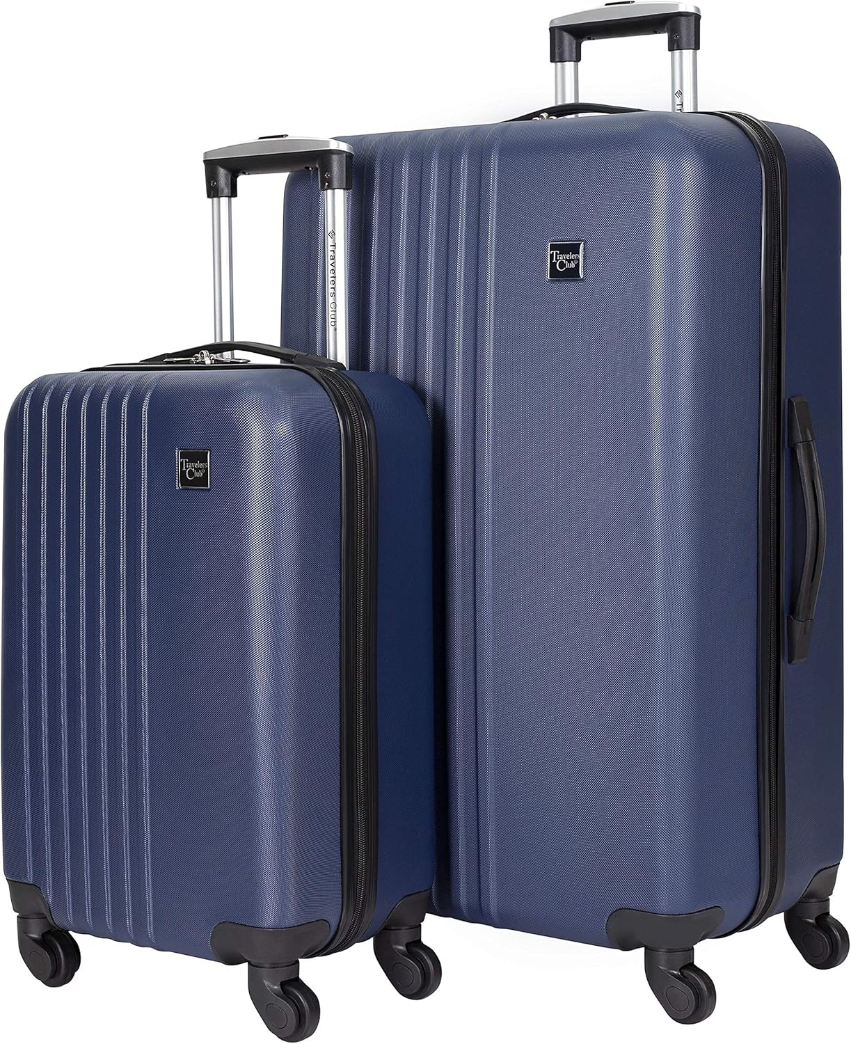 image:imageTravelers Club Cosmo Luggage Silver2 Piece Set 2820Navy Blue