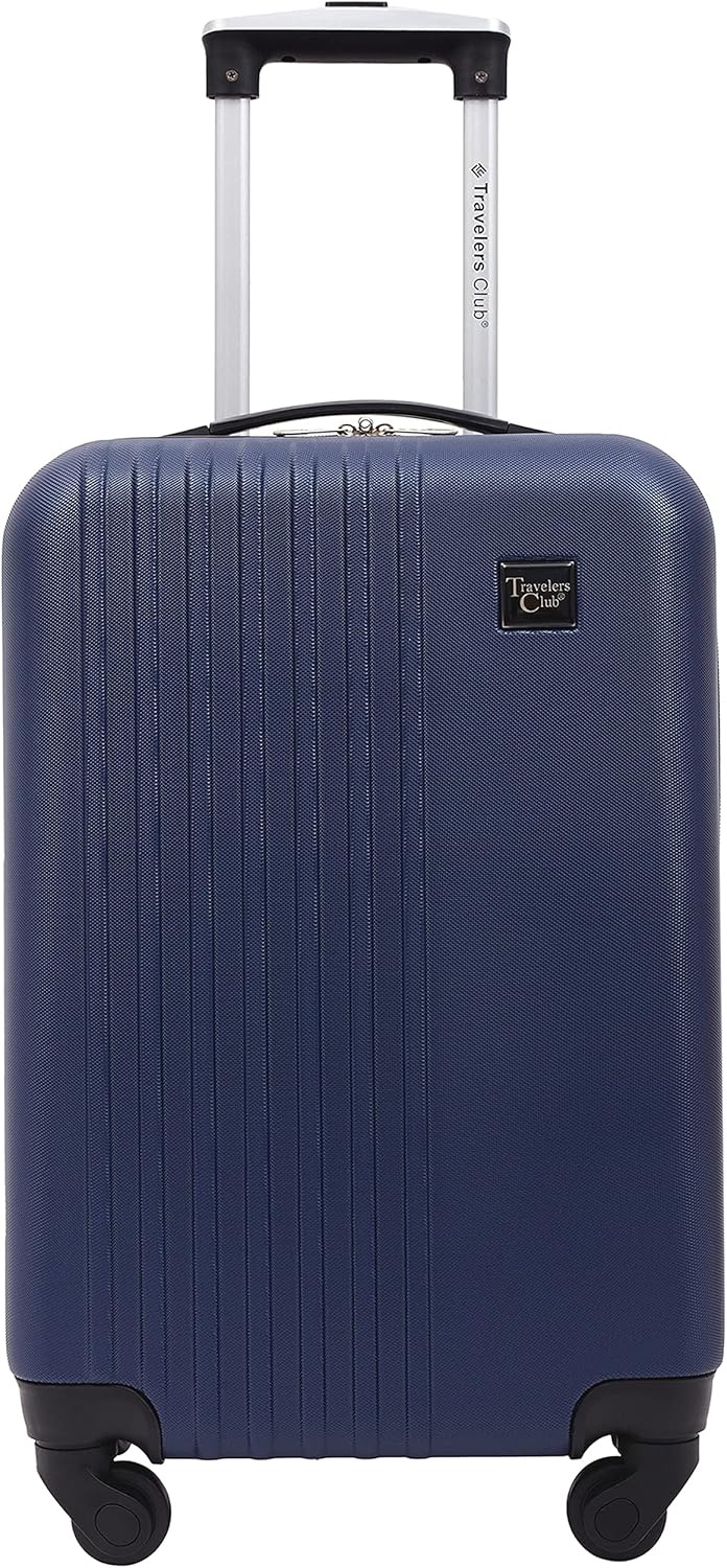 image:imageTravelers Club Cosmo Luggage Silver2 Piece Set 2820Navy Blue