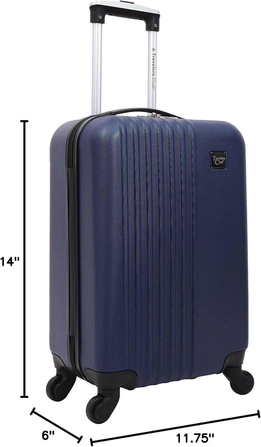image:imageTravelers Club Cosmo Luggage Silver2 Piece Set 2820Navy Blue