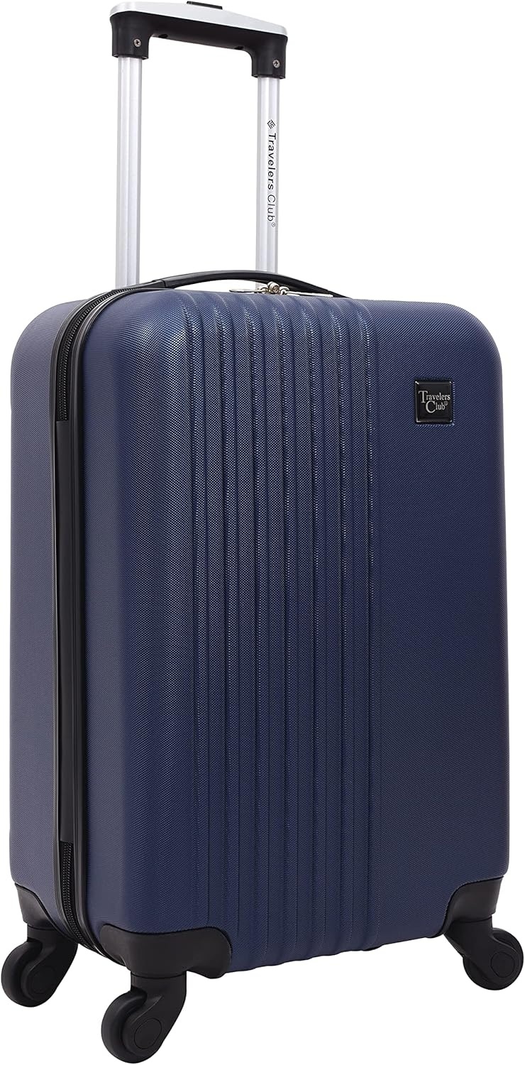 image:imageTravelers Club Cosmo Luggage Silver2 Piece Set 2820Navy Blue