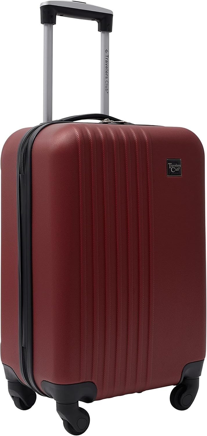 image:imageTravelers Club Cosmo Luggage Silver2 Piece Set 2820Rhubarb Red