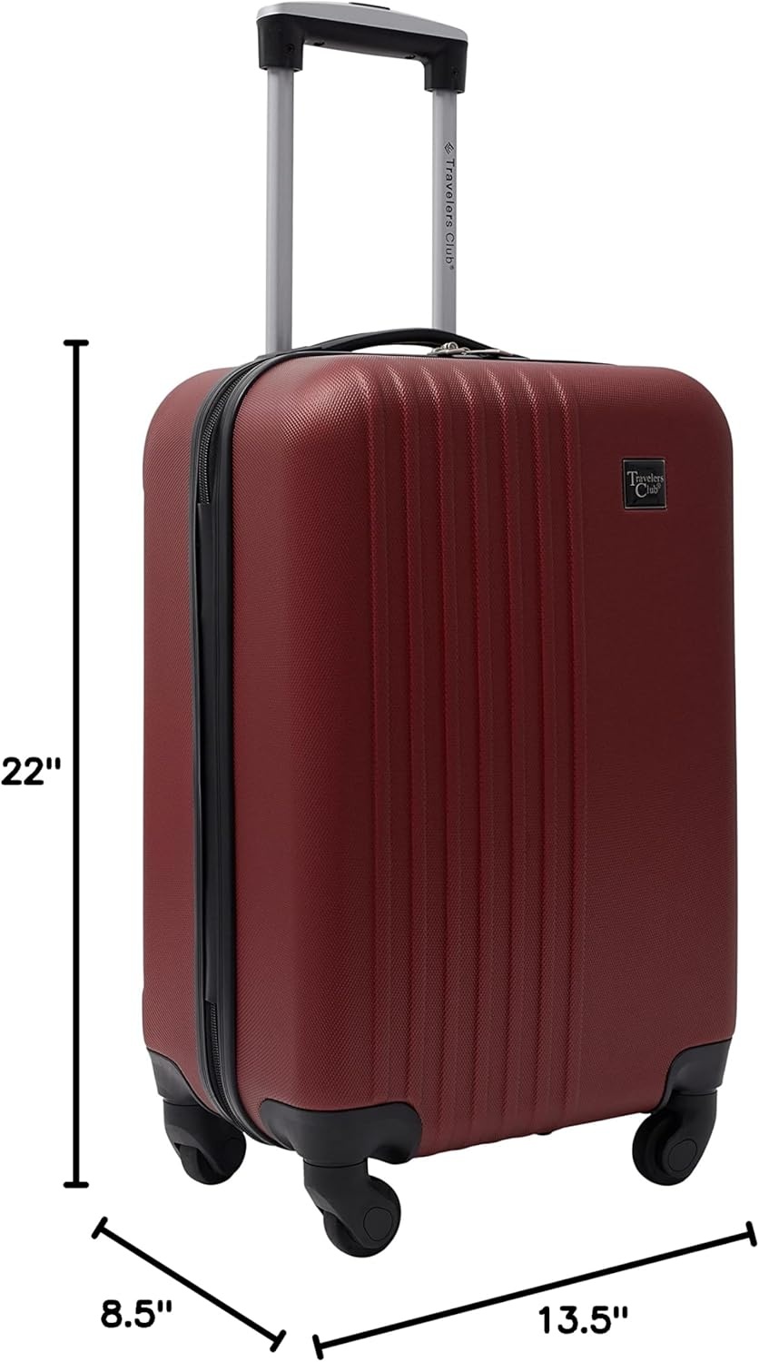 image:imageTravelers Club Cosmo Luggage Silver2 Piece Set 2820Rhubarb Red