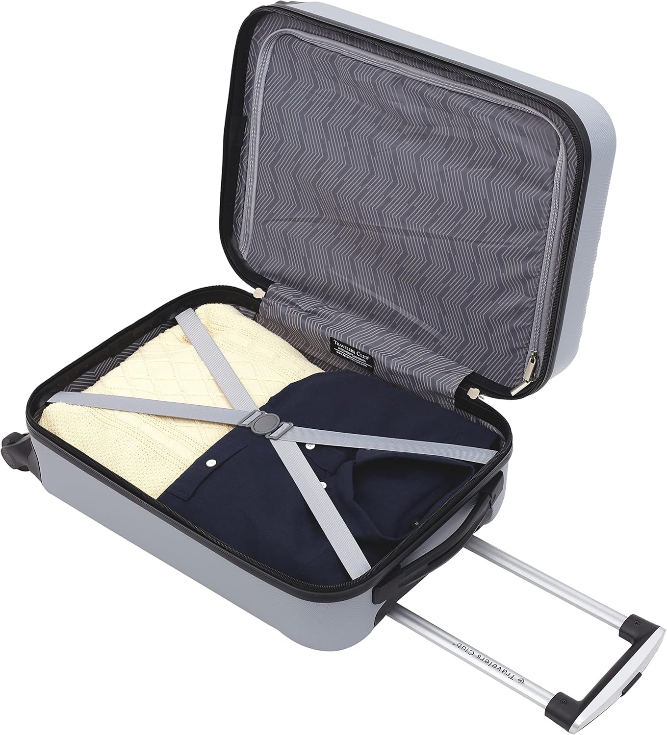image:imageTravelers Club Cosmo Luggage Silver2 Piece Set 2820Silver