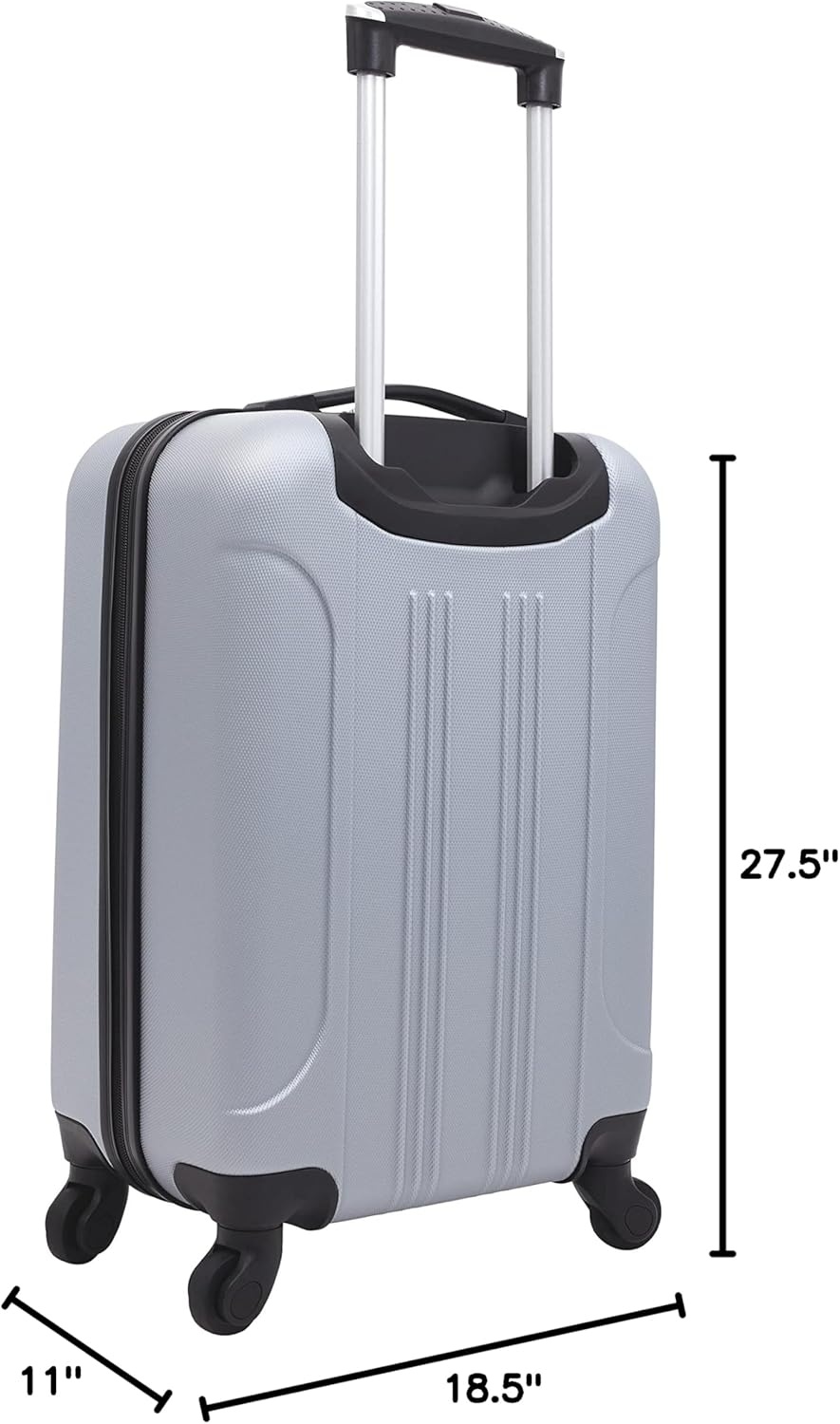 image:imageTravelers Club Cosmo Luggage Silver2 Piece Set 2820Silver