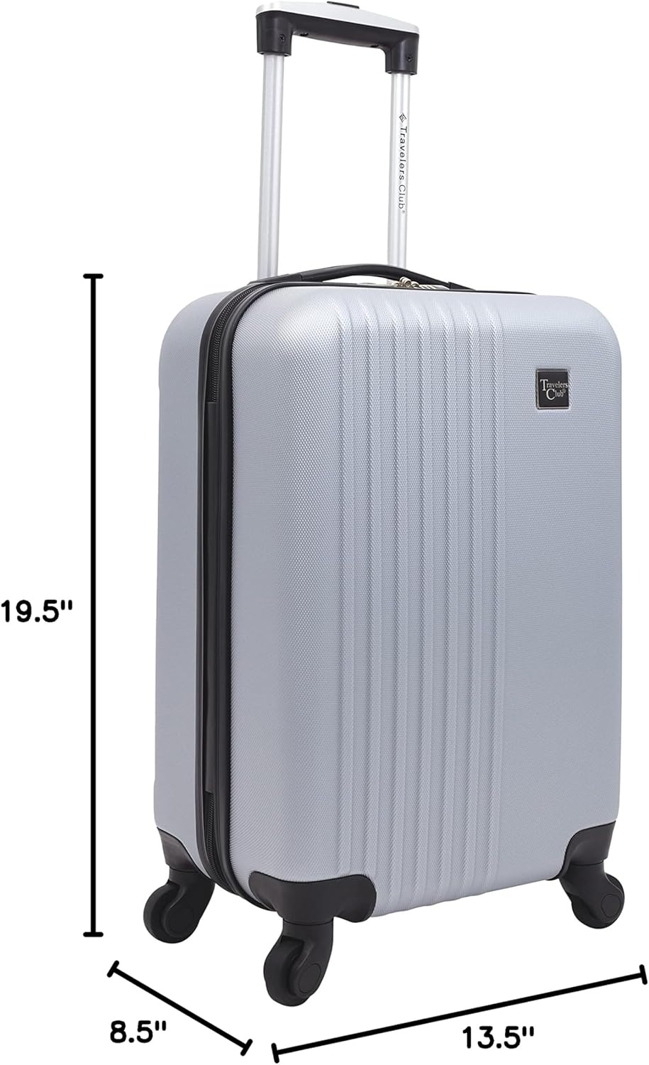 image:imageTravelers Club Cosmo Luggage Silver2 Piece Set 2820Silver