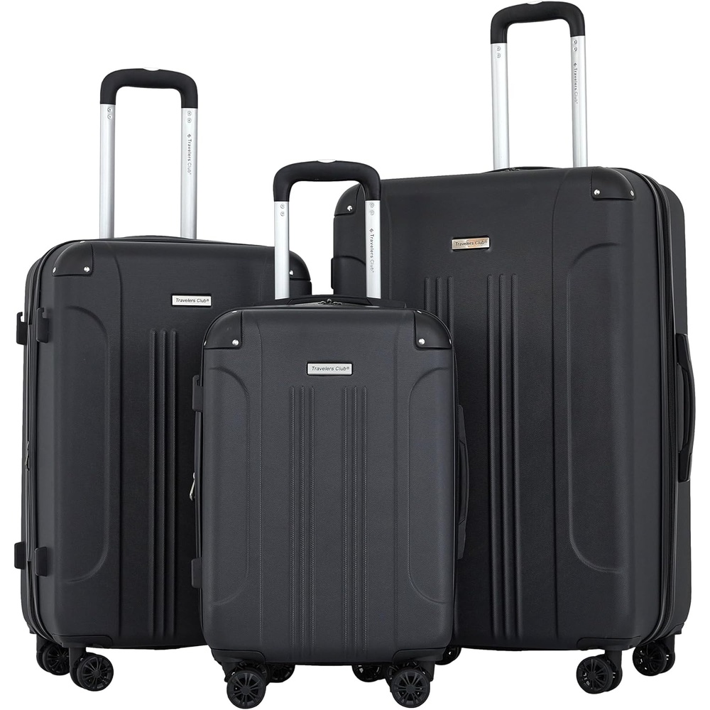 image:imageTravelers Club Chicago Plus Hardside Luggage Mauve 20 CarryOnBlack