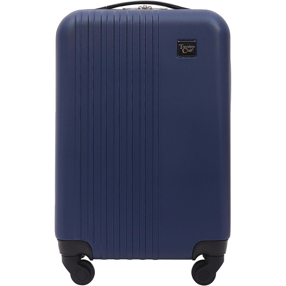 image:imageTravelers Club Cosmo Luggage Silver2 Piece Set 2820Navy Blue