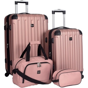 image:imageTravelers Club Midtown Hardside 4Piece Luggage Travel Set Rose Gold